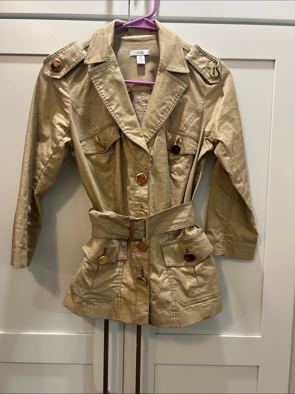 Cache Tan Utility Belted Blazer Jacket